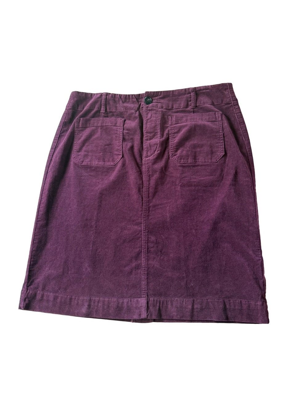 Tribal Plum Corduroy Pencil Skirt with Front Patch Pockets - Picture 2 of 8